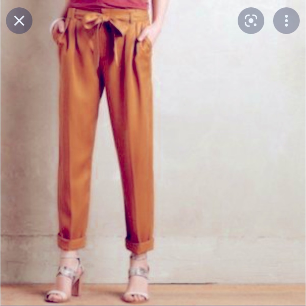 Cartonnier paper bag pants in mustard / gold, size S